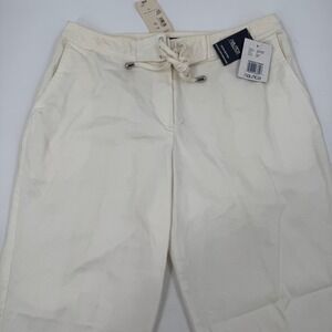 Vintage Nautica Women's 100% Cotton White Drawstring Pants Size 14 New Old Stock